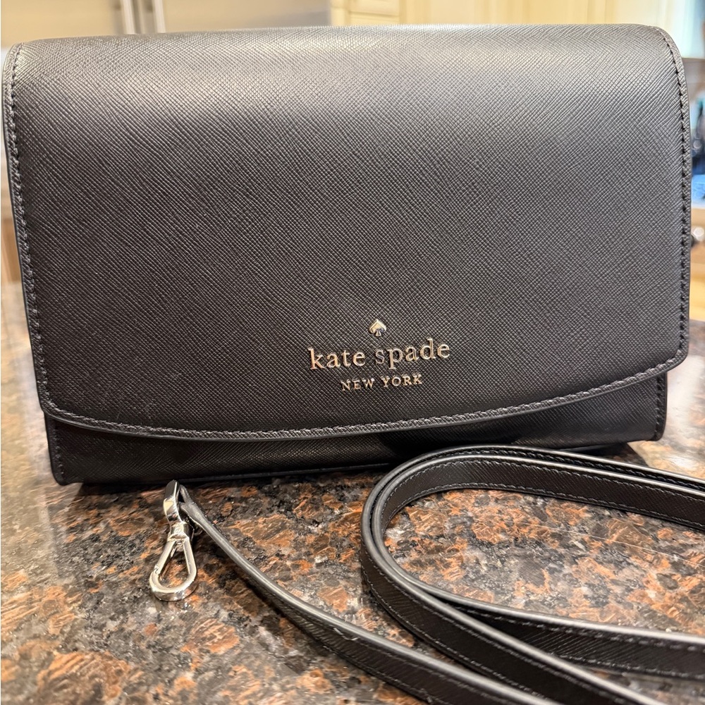 Kate Spade Black Crossbody with Gold Chain - Picture 6 of 7